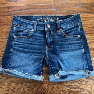 American Eagle midi jean shorts